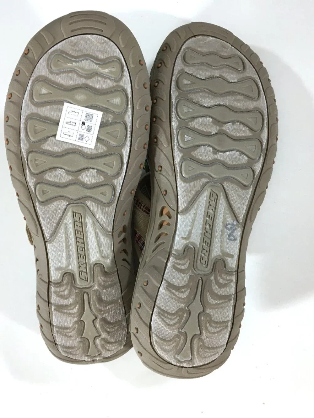 Skechers Reggae Sandals Womens Size 7 Tan Hook Loop Strap 179088S
